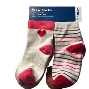 Old Navy Baby 4 Pack Crew Socks Variety 2T-3T